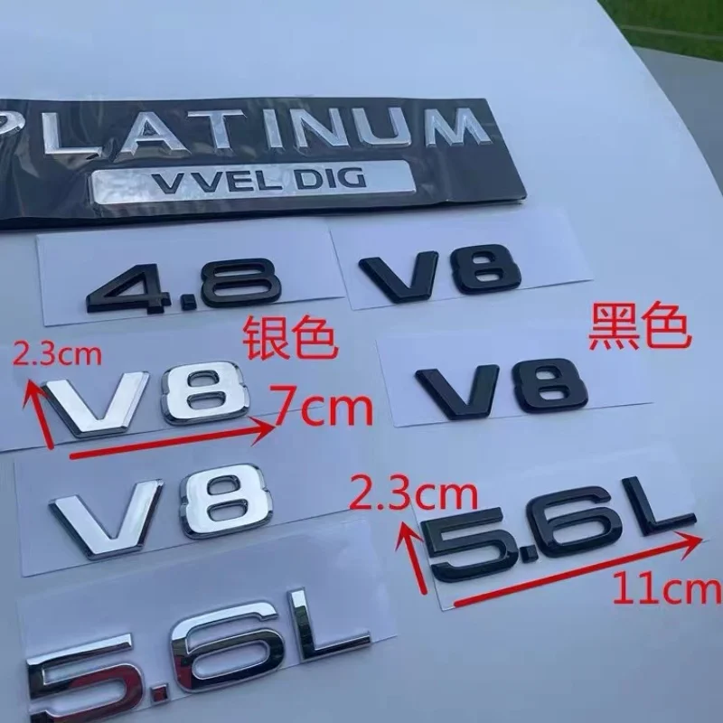 For Nissan Patrol Y62 5.6 Displacement Standard  5.6L Rear Tail Logo  Refit  V8 Emblem  Car Body Stickers  Fender Side Label