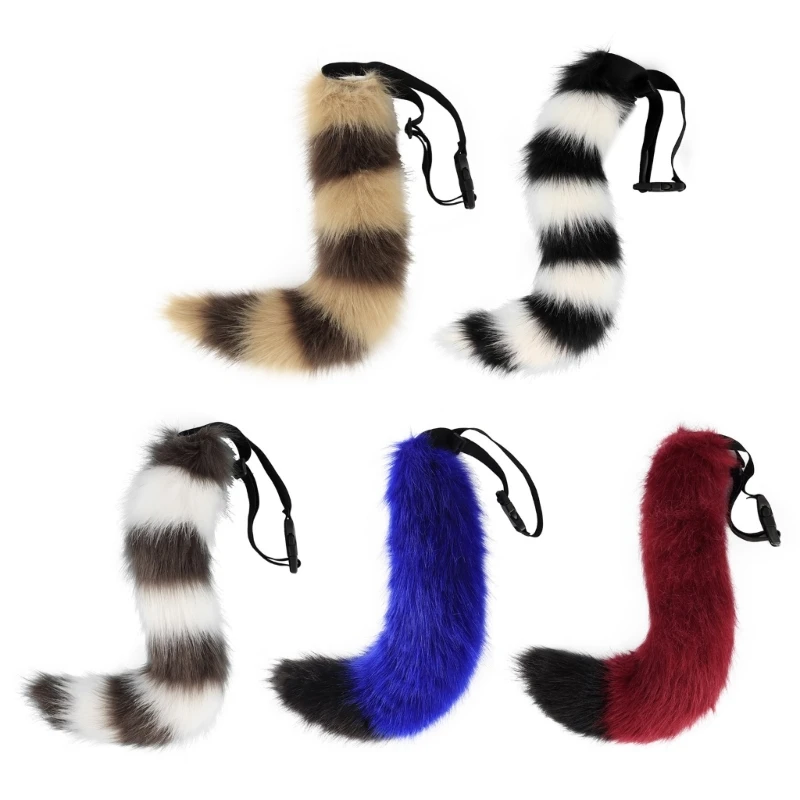 

MXMB Faux Fur Costume Tail Cosplay Halloween Christmas Party Costume Wolf Tail