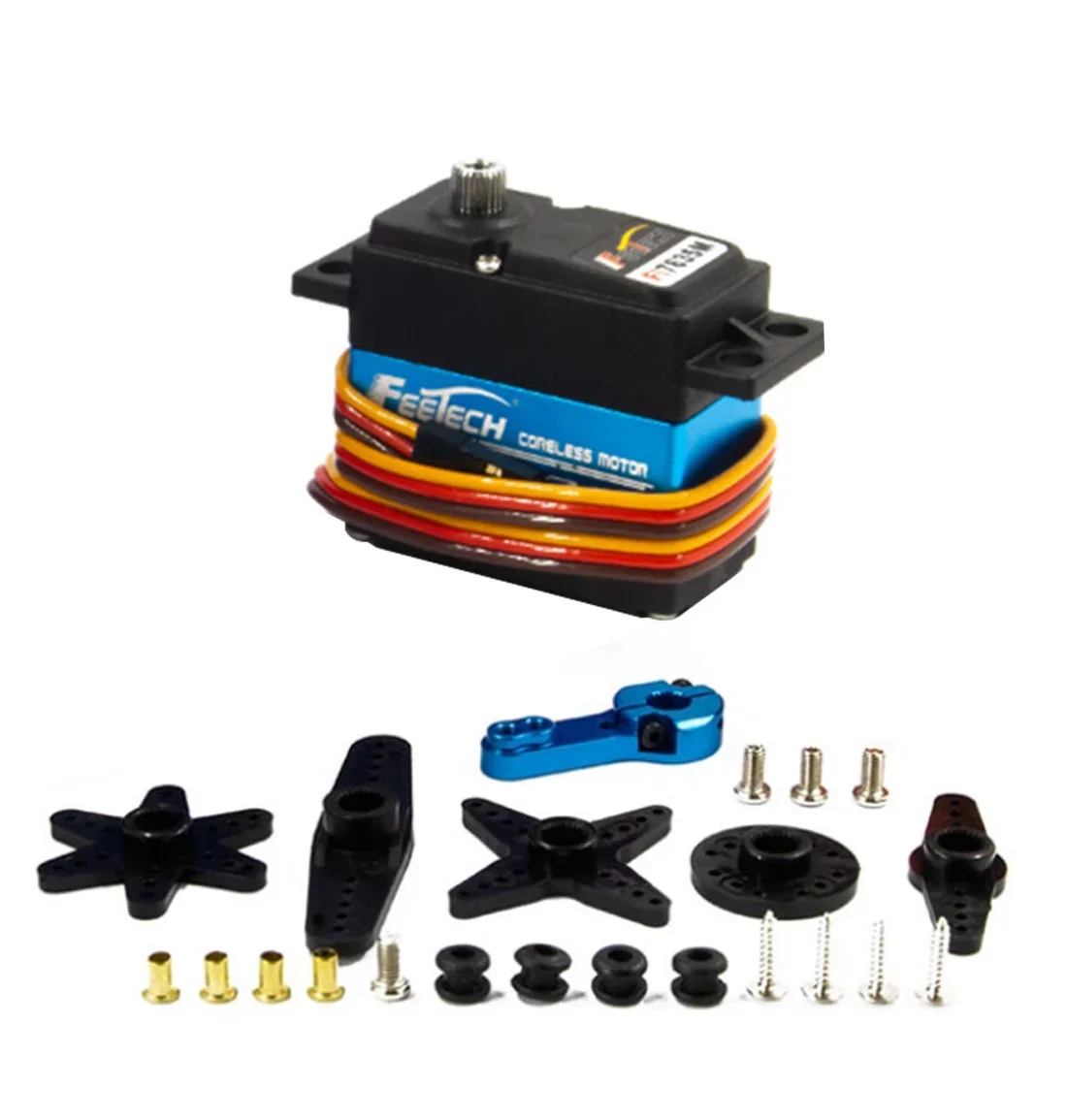 มอเตอร์ไร้แกน Feetech Fi7635M 35 กก. เซอร์โวมอเตอร์ดิจิตอล 180 องศา พร้อมเกียร์โลหะอะลูมิเนียม สำหรับ Arduino รถสมาร์ท DIY หุ่นยนต์ เครื่องบิน ของเล่น