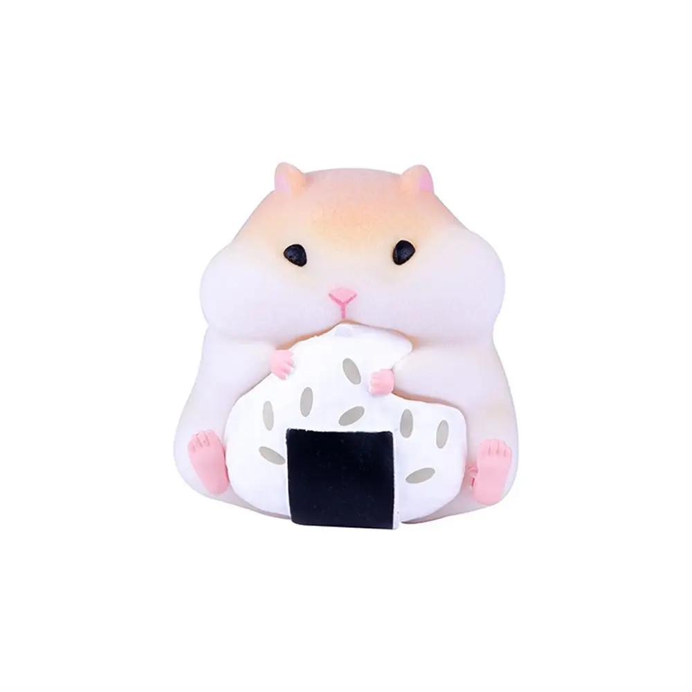 

Foodie Series Hamster Clarke Figures Model Toys Flocking Mouse Gourmet Hamster Figures Home Decor Cartoon Dashboard Decoration