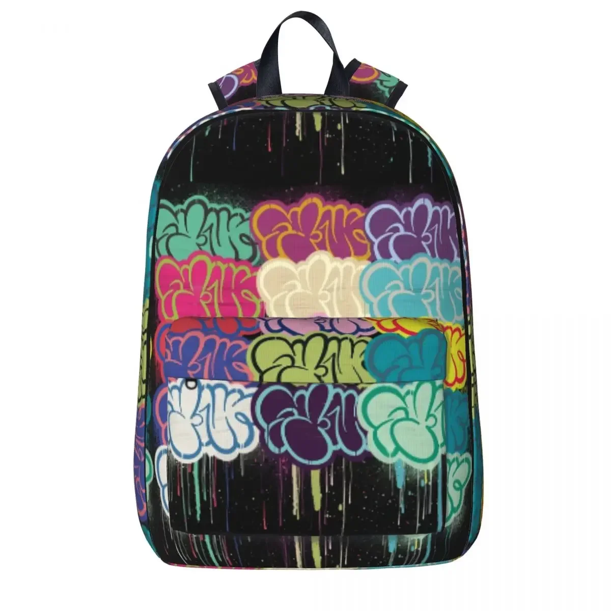 Synr Throwie Rinse Graffiti Piece Backpack Boys Girls Bookbag Cartoon Kids Rucksack Laptop Rucksack Shoulder Bag Large Capacity