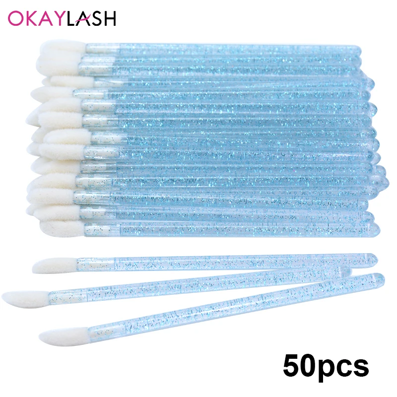 Okaylash Einweg-Glitzer-Lipgloss-Bürste, Wimpernverlängerung, Reinigungsbürsten, Kristall-Lippenstift-Applikatoren, Reiniger, Make-up-Tools