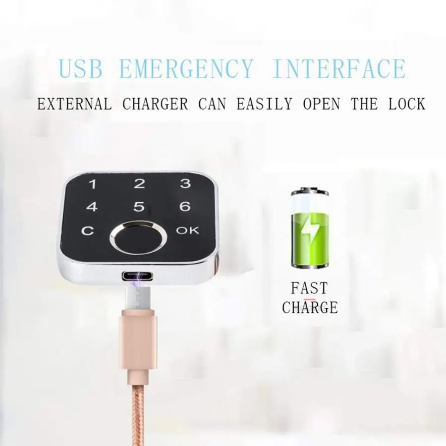 وقفل درج بكلمة مرور 2 في 1 قفل إلكتروني ذكي بدون مفتاح للخزائن وخزانة الملابس والصندوق