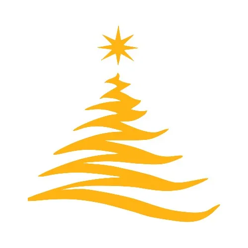 New Jargon Christmas Decorations Zigzak Pine Tree Sticker Decal Yellow