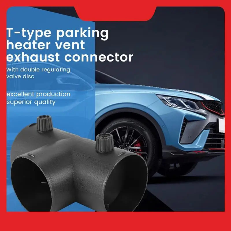 

T Shape Parking Heater Air Vent Exhaust Connector With Dual Regulating Valve Flap For Webasto Air Heater