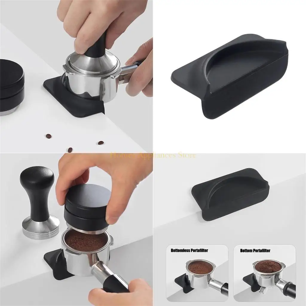 D0AB Universal Espresso Coffee Tampers Station Station Press Funpering Holder Corner Mat