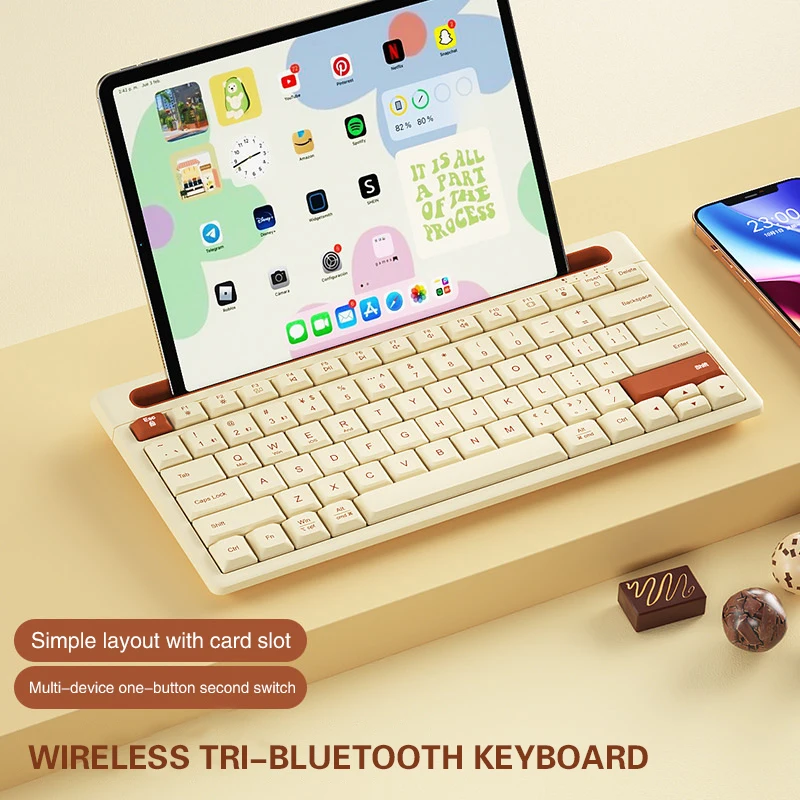 

K150 USB 2.4G+Bluetooth Keyboard for iPad Phone Tablet Card Slot Rechargeable Wireless Keyboard Korea+English Multi-device