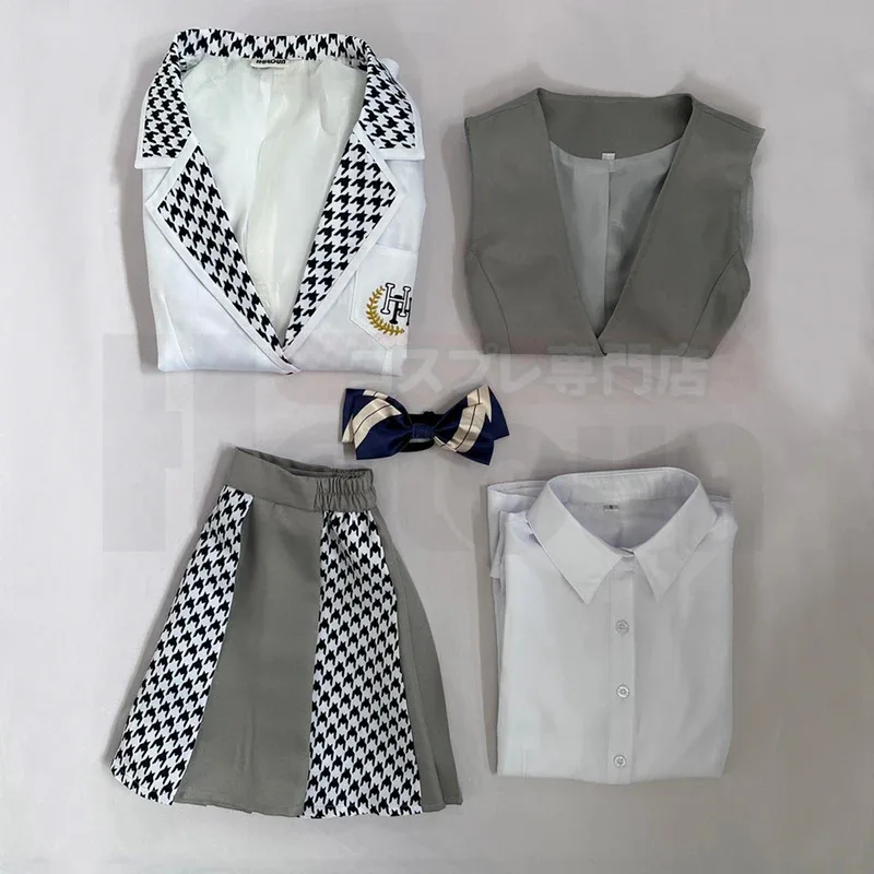 HOLOUN Blue Lock Anime Reo Mikage Cosplay Costume Wig School Uniform Embroidery Suit Skirt Shirt Vest Tie Rose Net Synthetic