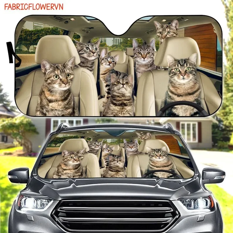 Kaca depan kucing, hadiah pecinta kucing, kerai mobil kucing, hadiah untuk ibu, hadiah F