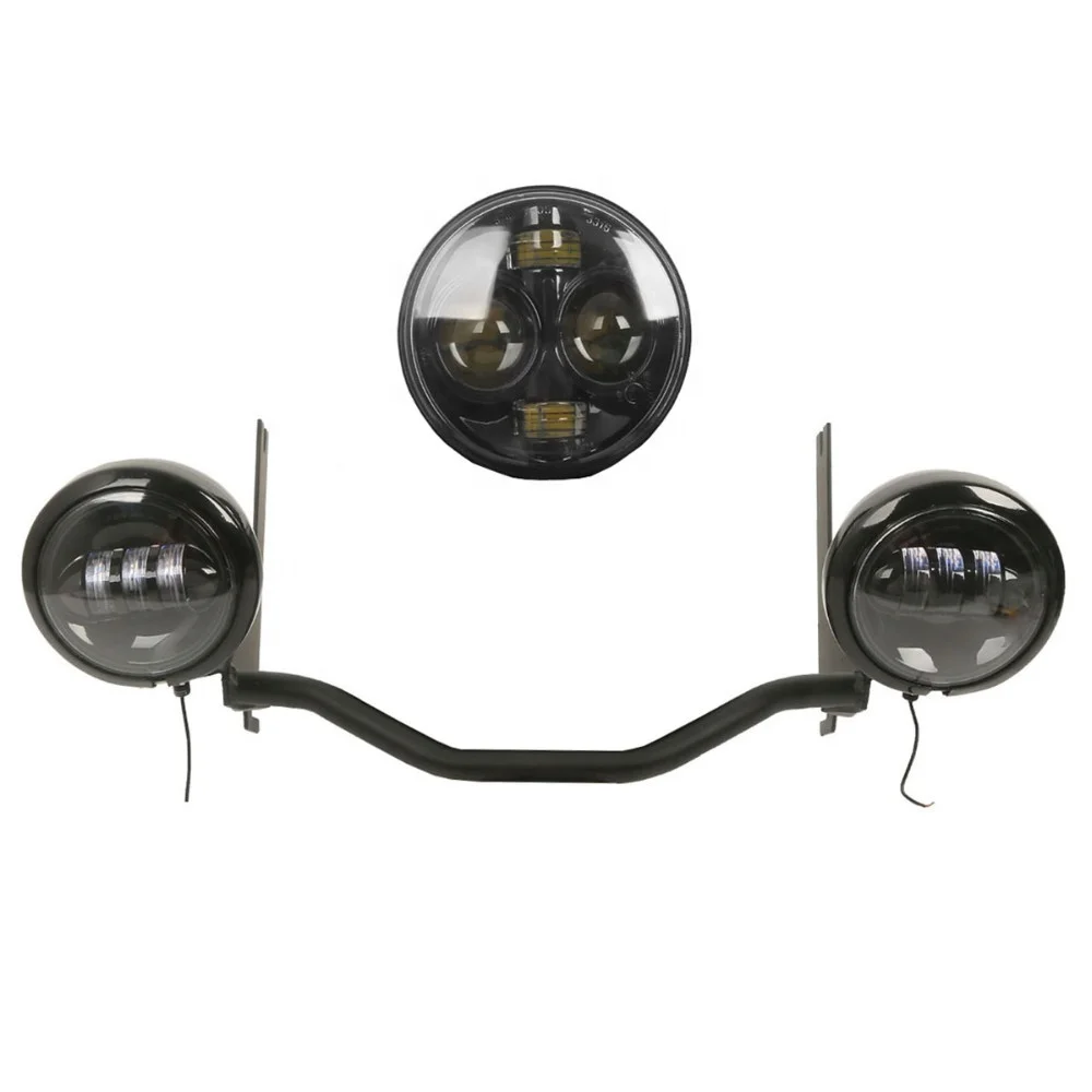 

TCMT XF2906D03-01-B 4.5" Auxiliary Fog Light 7" Headlight + Bracket For Harley Touring Electra Glide