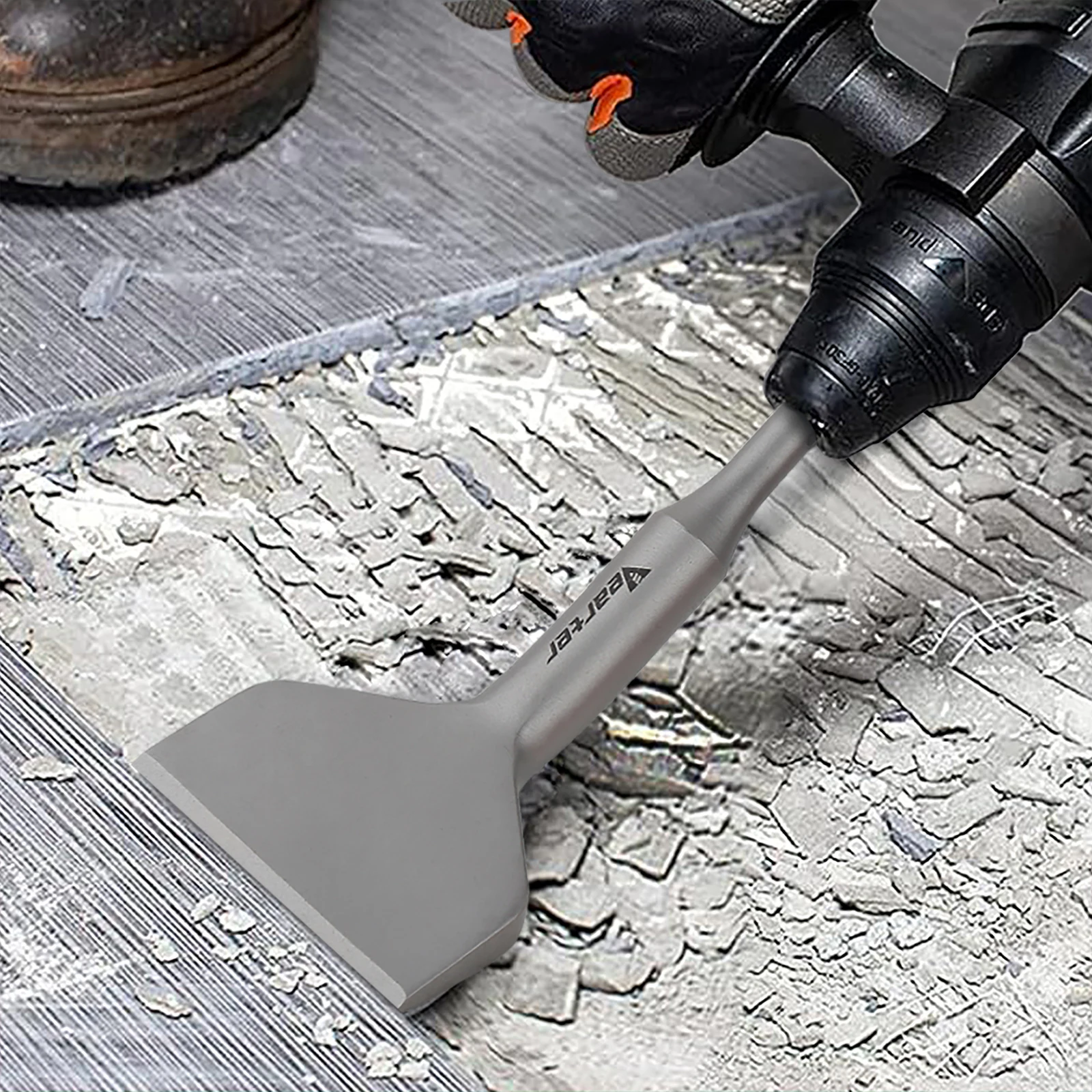 Vearter-broca de cincel curvada ancha para Taladro de Martillo, rascador de suelo para eliminación de azulejos de hormigón, 75mm x 160mm, SDS Plus,