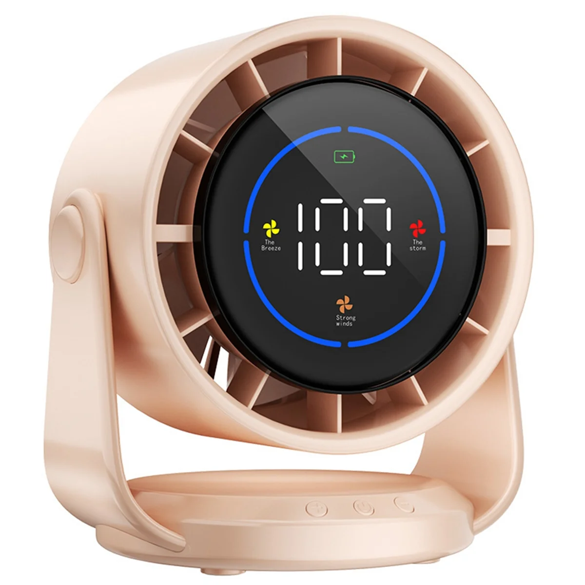 Настольные вентиляторы ABXHH, ультра тихий настенный настольный вентилятор, перезаряжаемый USB-вентилятор с цифровым дисплеем для домашнего офиса, путешествий, кемпинга, розовый