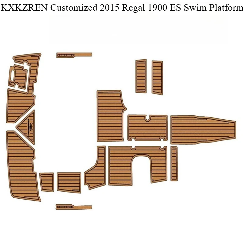 

KXKZREN Customized 2015 Regal 1900 ES Swim Platform Boat EVA Foam Decking Sheet Pad Marine Yacht Non-slip Faux Teak Flooring Mat