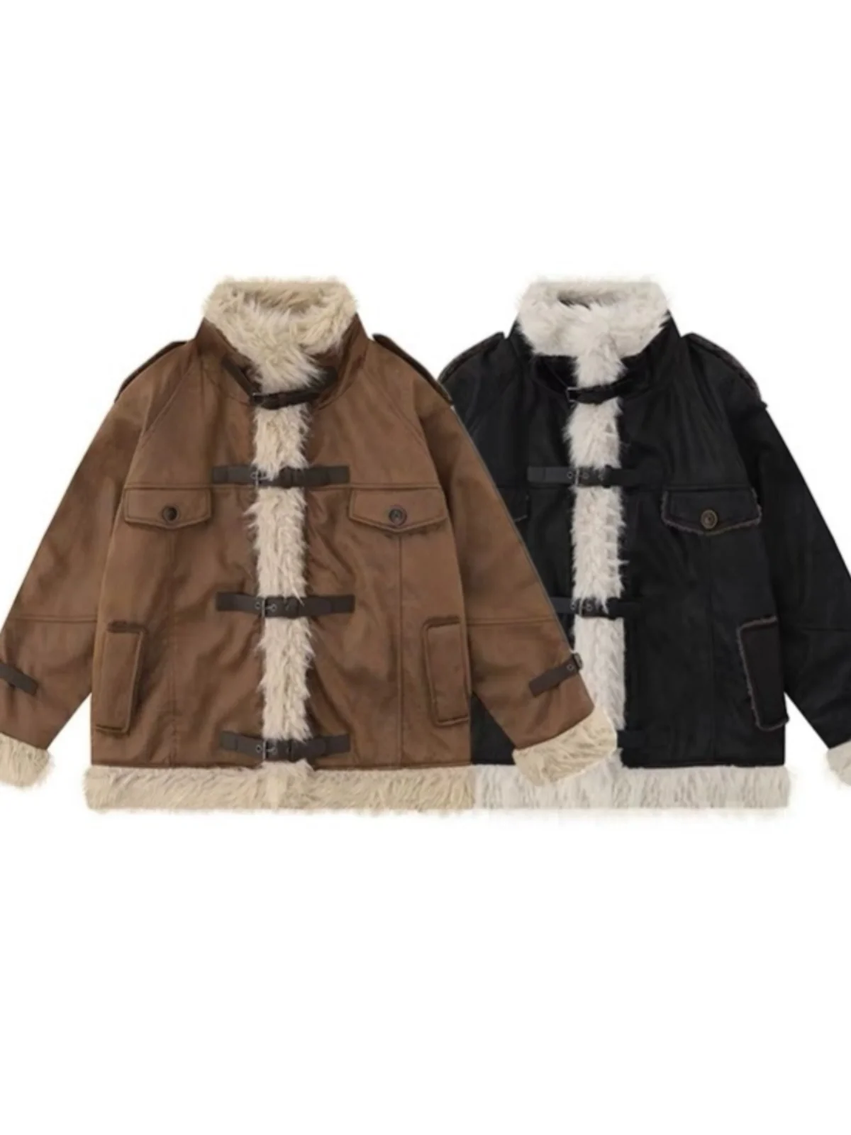 

Мужская хлопковая куртка с замшевым воротником в американском стиле ретро, зимняя брендовая теплая универсальная верхняя одежда на подкладке
