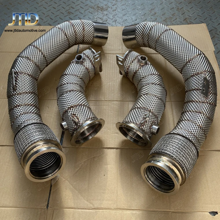 JTLD Exhaust Downpipes For 2018 - 2021 BMW M5 & M8 F90 F91 F92 F93 S63 with heat shield catless