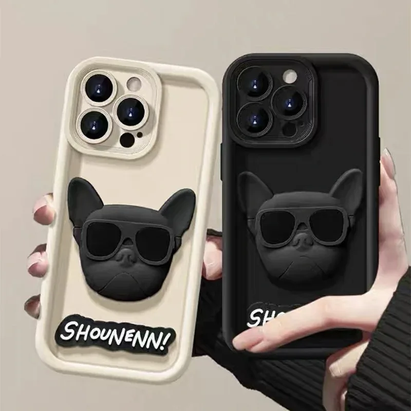 For Funda Samsung Galaxy S24 S23 S22 S21 S 24 23 Ultra FE Plus Note20 Note 20 Ultra S24Ultra Case Luxury Cute 3D Dog Phone Cover