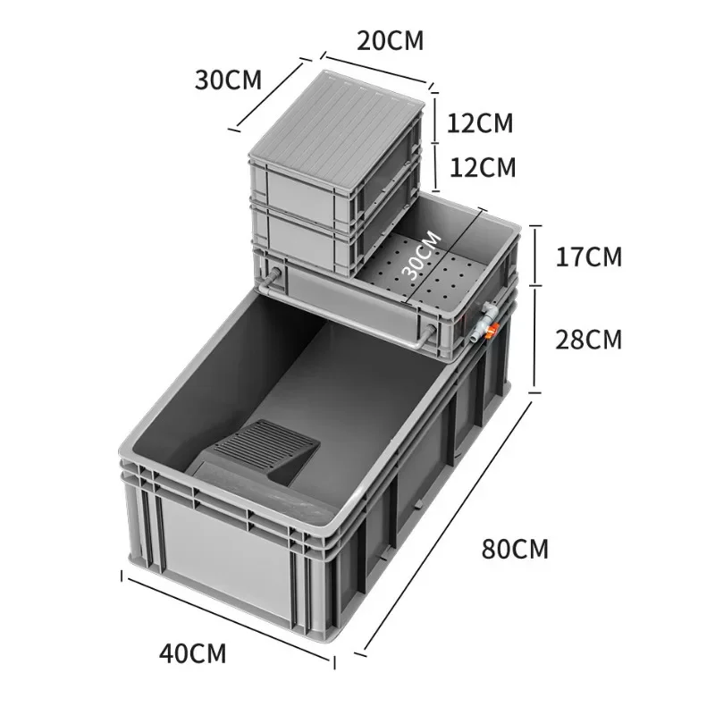 Turtle breeding tank, ecological turnover box, large filtration system for turtle breeding, swamp turtle pond breeding  mixe