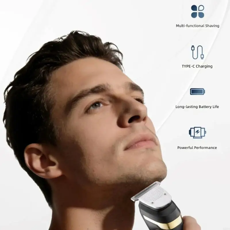 Light Weight Men Electric Razors With Anti Slip Handle And Low Noise Motor Beard Trimmer For Comfortable Shaving 