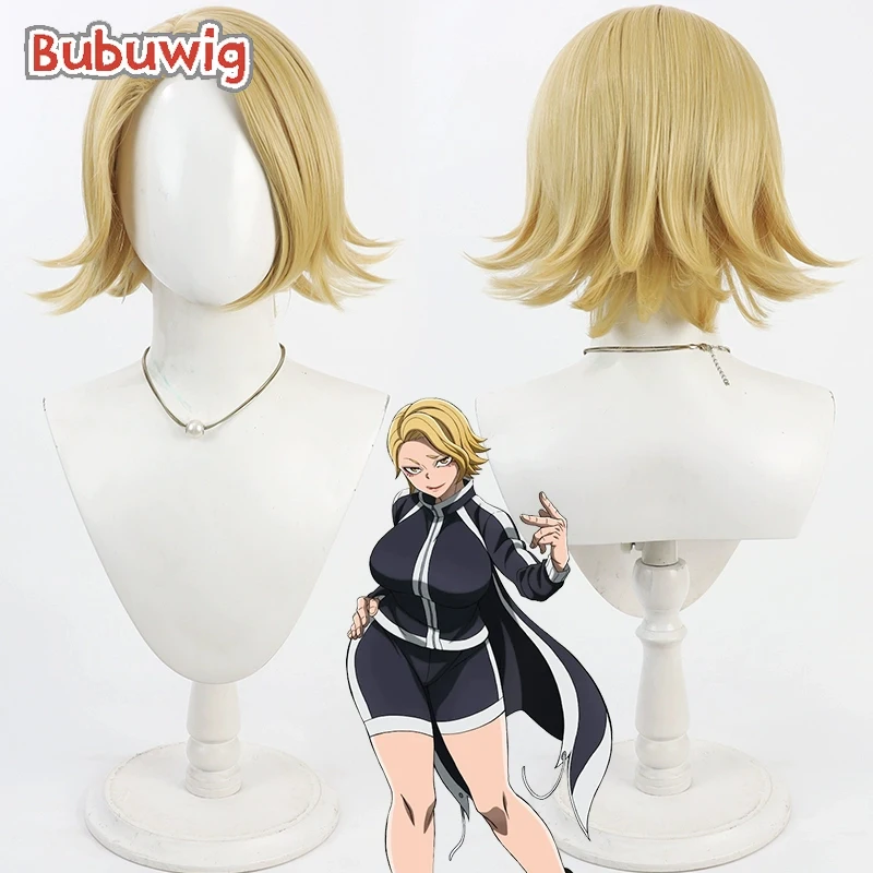 Bubuwig الشعر الاصطناعية كوينا سازانامي تأثيري الباروكات توغين أنكي كوينا سازانامي 30 سنتيمتر قصيرة شعر مستعار أشقر مستقيم مقاومة للحرارة