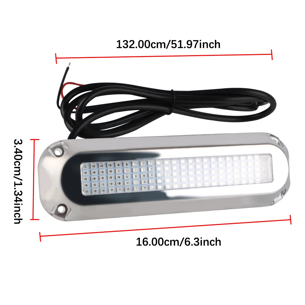 120 LED Underwater Illumination For Marine Ship Yacht 10V-30V Boat Transom Light Stainless Steel