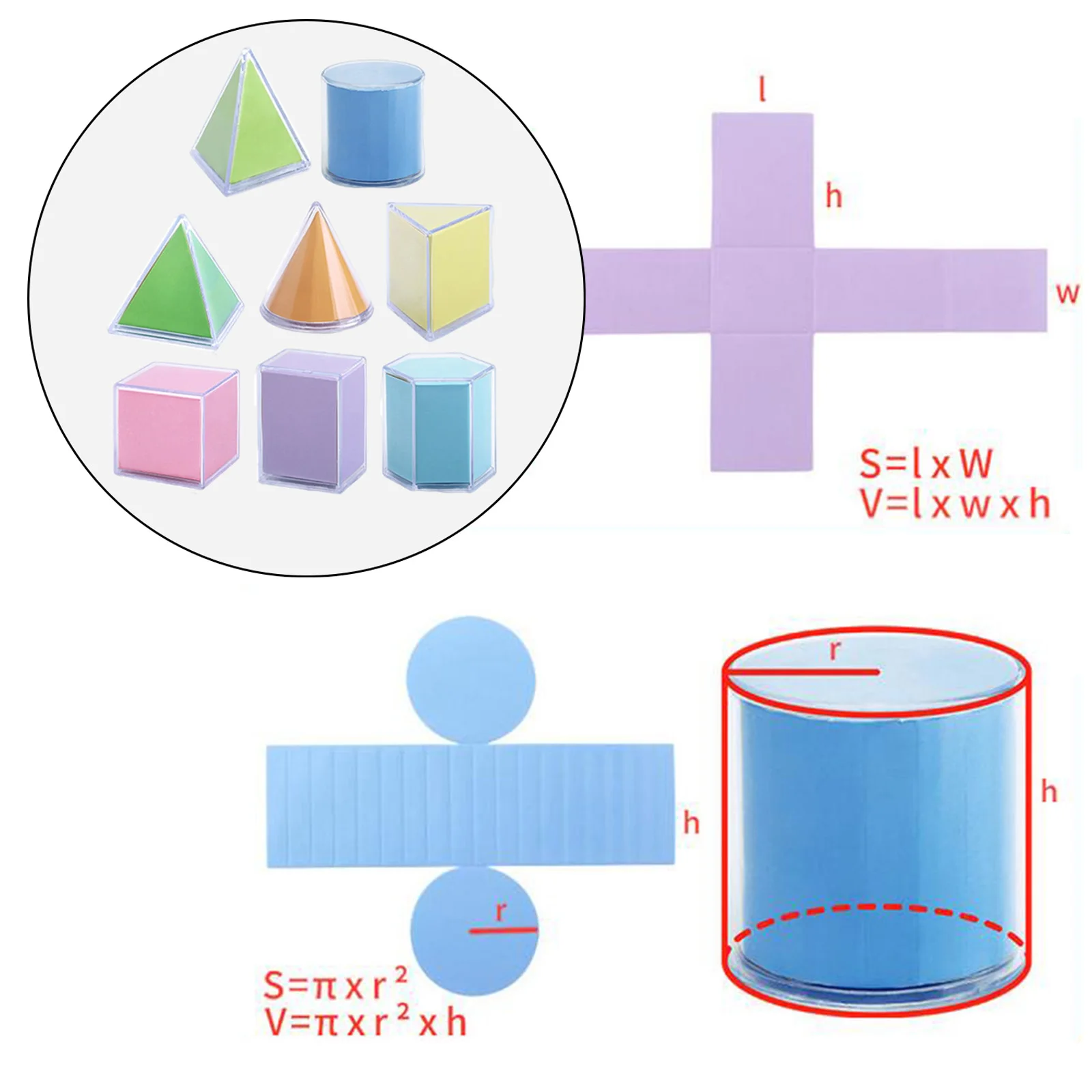 8 buah transparan geometris bentuk blok Montessori mainan susun permainan matematika mainan pendidikan untuk usia 2 + anak-anak bayi