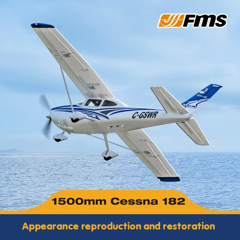 Fms 1500mm Cessna 182 Samolot treningowy Elektryczny zdalnie sterowany model samolotu Stałopłat Zewnętrzny samolot zdalnie sterowany