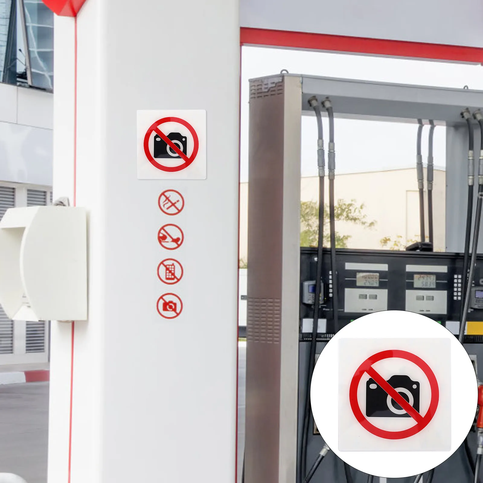 

No Photography Acrylic Sign 15x15cm Self-adhesive Wall Decal for Malls Supermarkets No Photo Indicator Warning Signboard