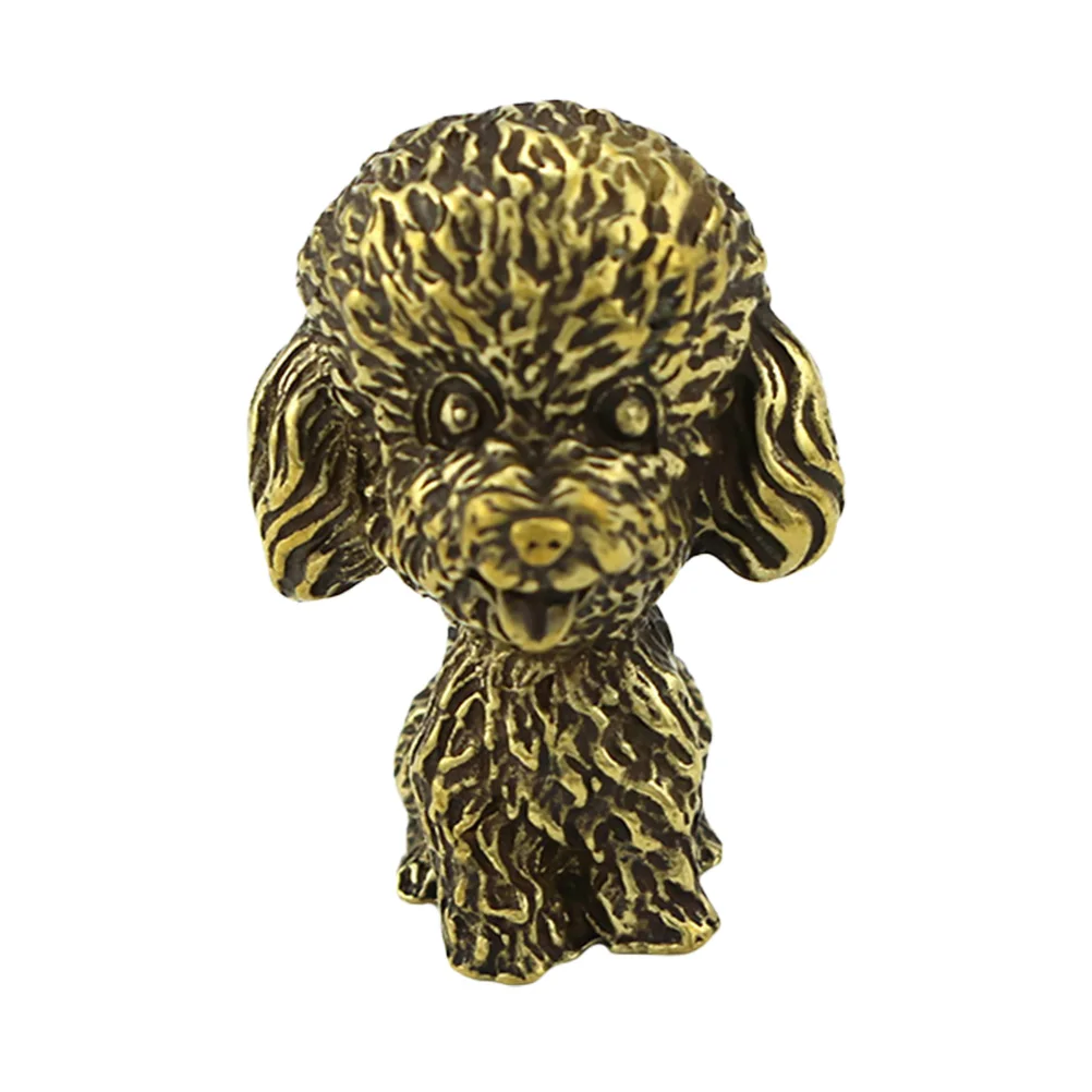 

1pc Brass Craft Poodle Ornament Home Indoor Scene Layout Retro Dog Adornment Desktop Decor Vintage Poodle Craft Tabletop