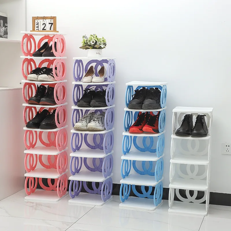 

100% new material multi-layer folding shoe rack simple removable plastic home dormitory storage space saving magic