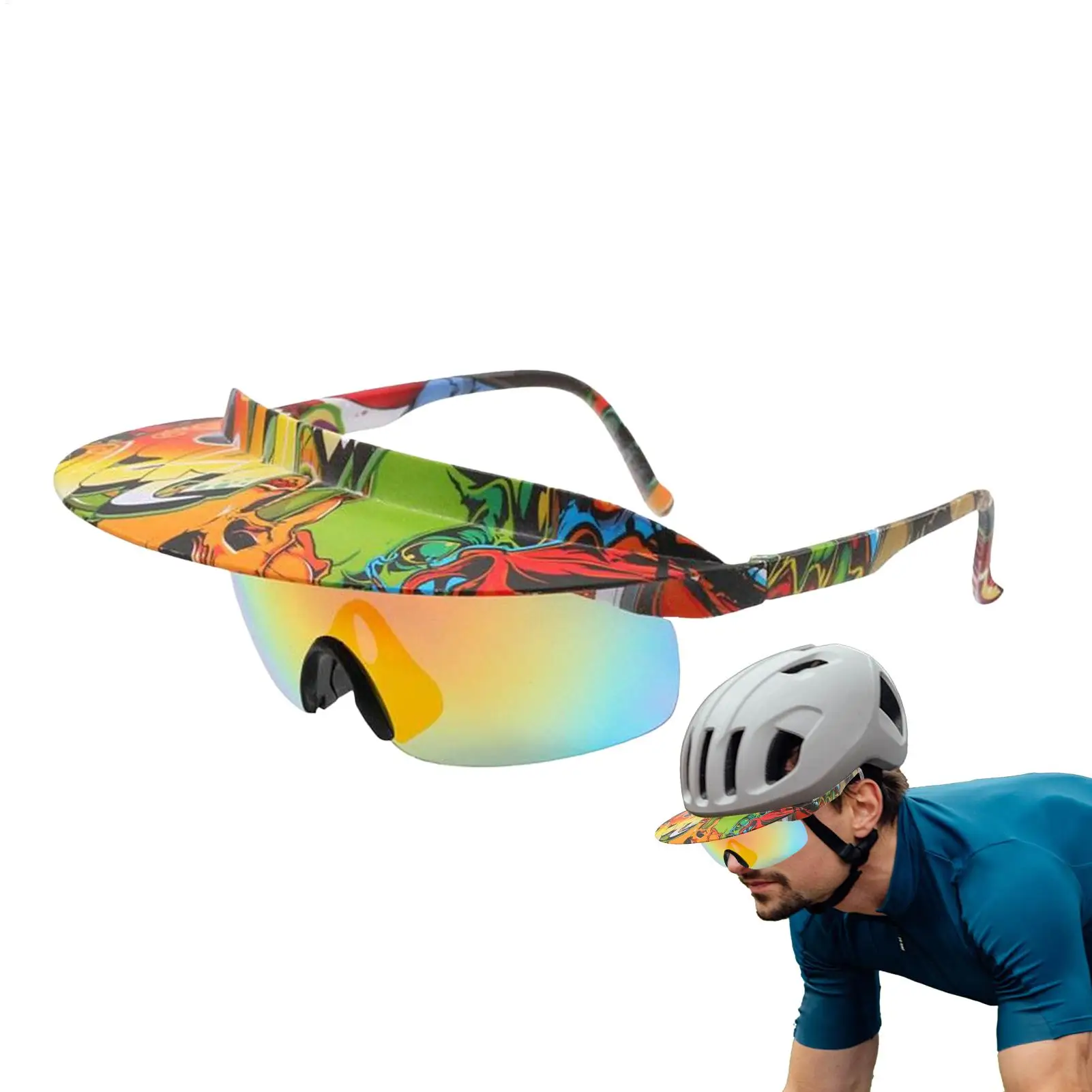 

Glasses For Riding Novelty Visor Glasses For Adults Mirrored Lens Fashionable Outdoor Sports Shades For Driving Hiking Baseball