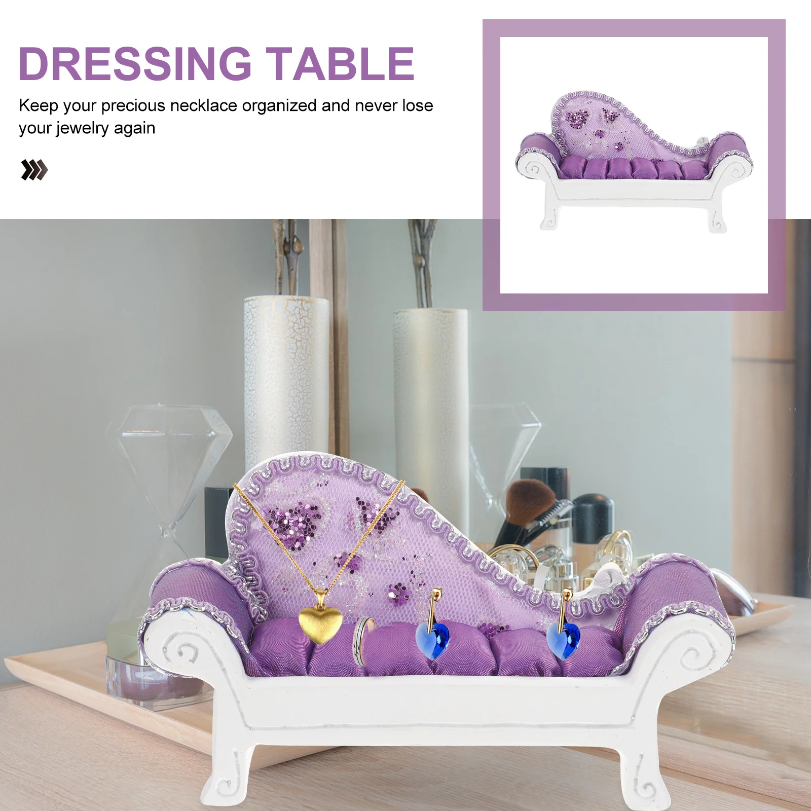 Sofa Shape Jewelry Display Rack Stand Organizer For Rings Earrings Storage Holder Lightweight Portable Home Decor Adornment