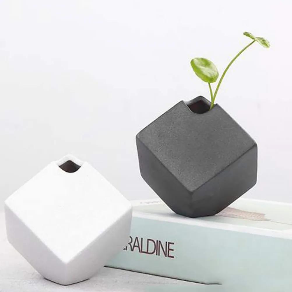 

Ceramics Vase Black Finish Stylish Desktop Vase for Flowers Branches Tulips Roses Hydroponics Indoor Decoration Household Gift