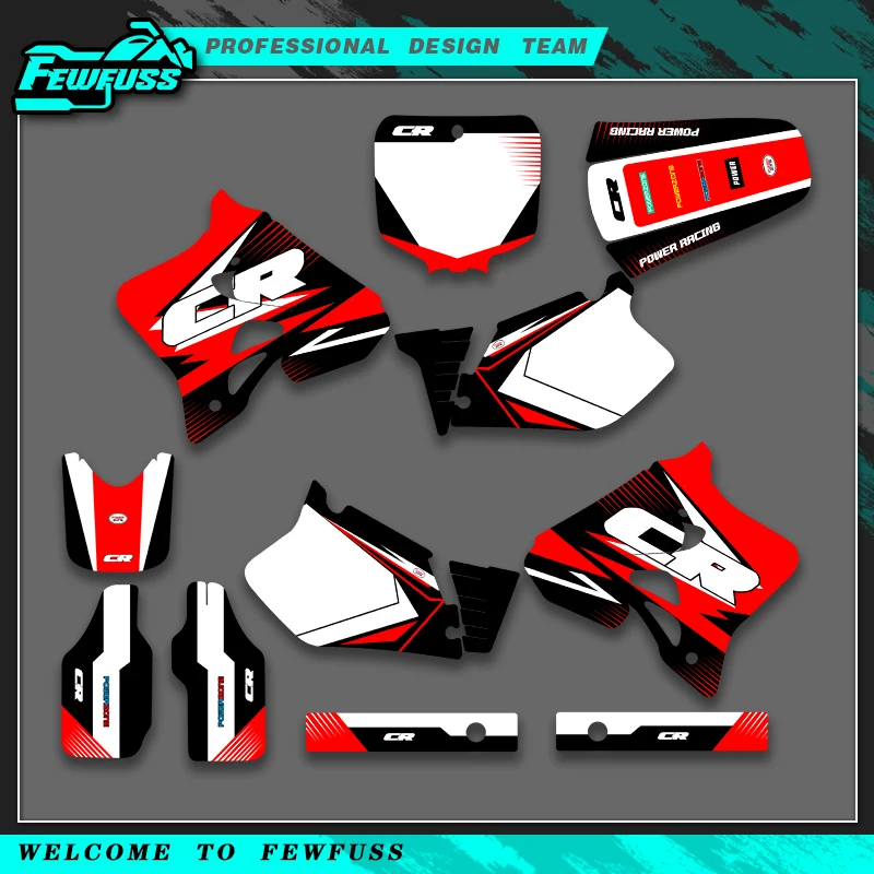 

Fewfuss For HONDA CR250 CR 250 1995 1996 CR125 CR 125 1995 1996 1997 Graphics Decal Stickers Motorcycle Background Custom Number