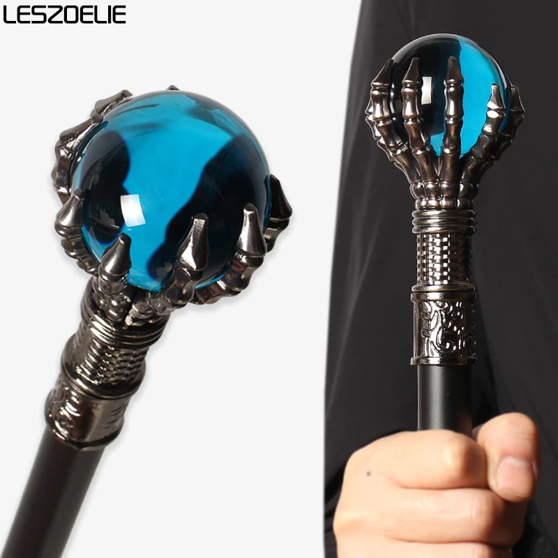 

93 см трость с когтем дракона, голубой хрустальный шар, модные трости для мужчин и женщин, серебряная палочка для вечеринки, декоративная палочка