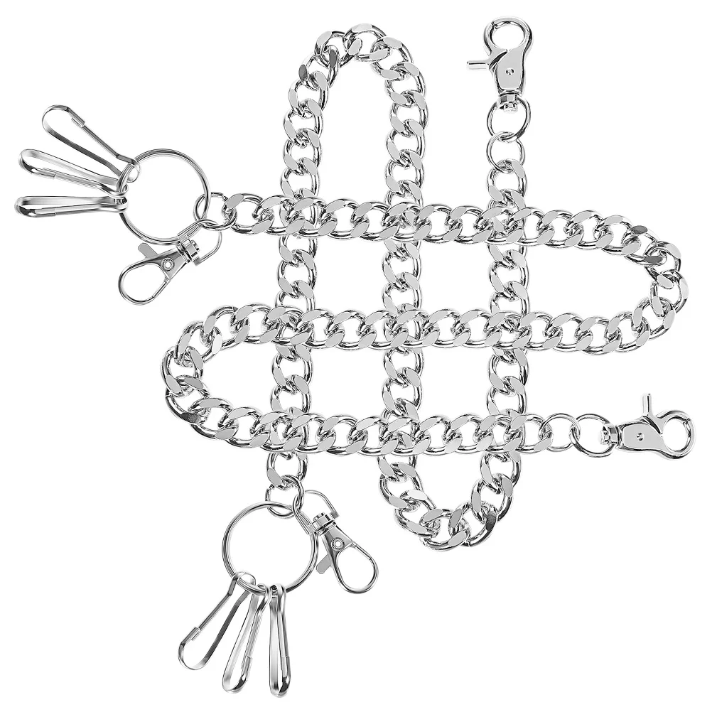 

2Pcs Metal Pants Chain Multipurpose Hip Hop Accessories for Men Women Jeans Trousers Secure Wallet Chain Pants Necklace