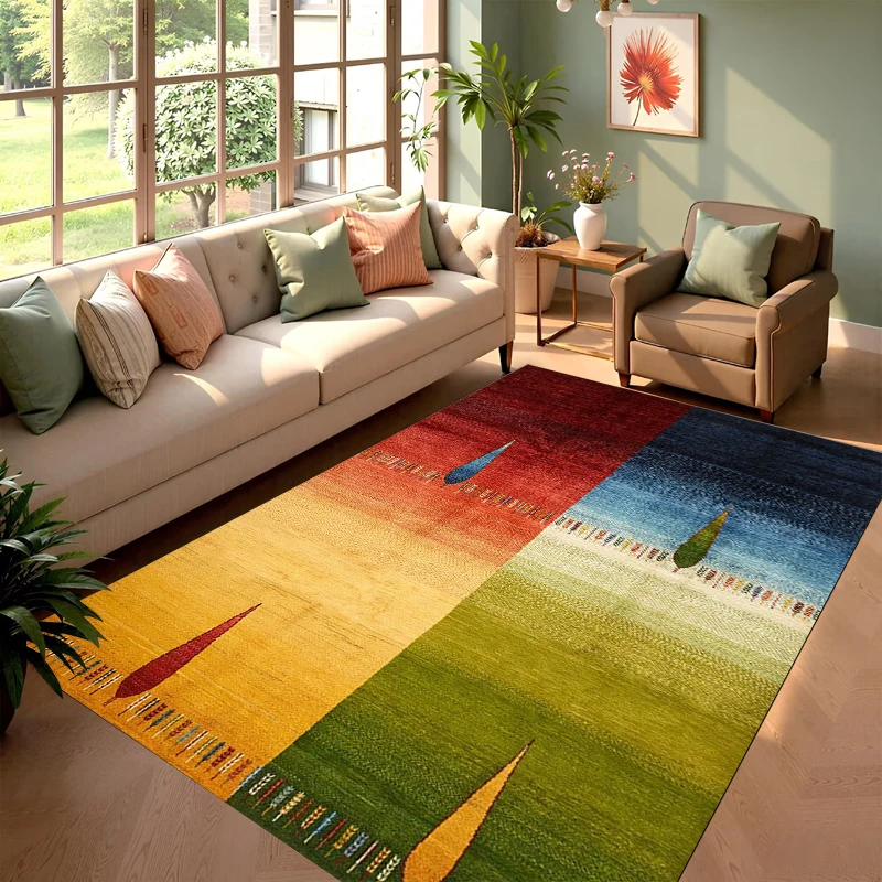 Printed Rug Abstract - Alfombra de área con diseño abstracto