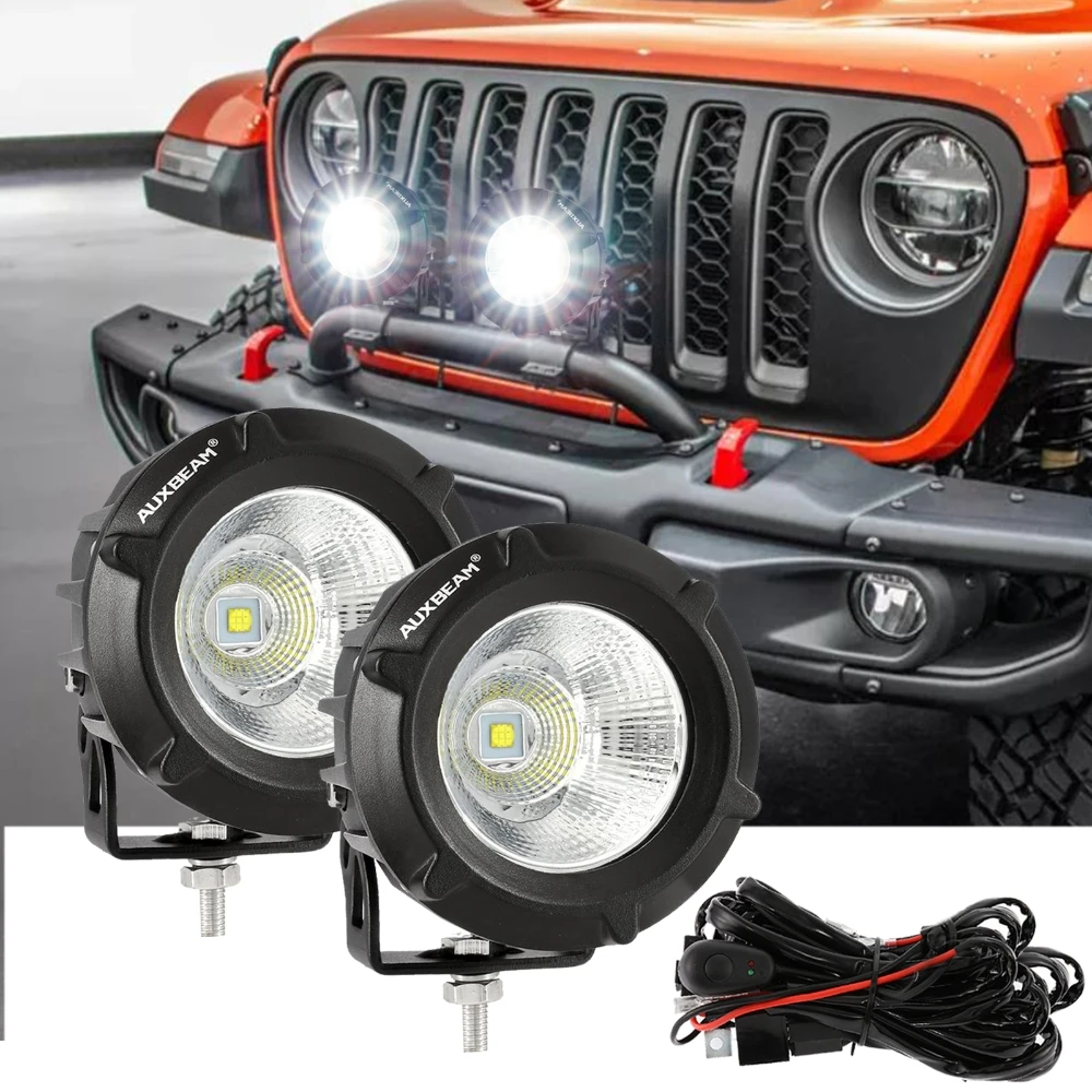 

AUXBEAM 3.5 inch LED Work Light with Harness 34W Combo Beam Driving Light 6500K IP67 Waterproof for SUV Truck Pickup Boat