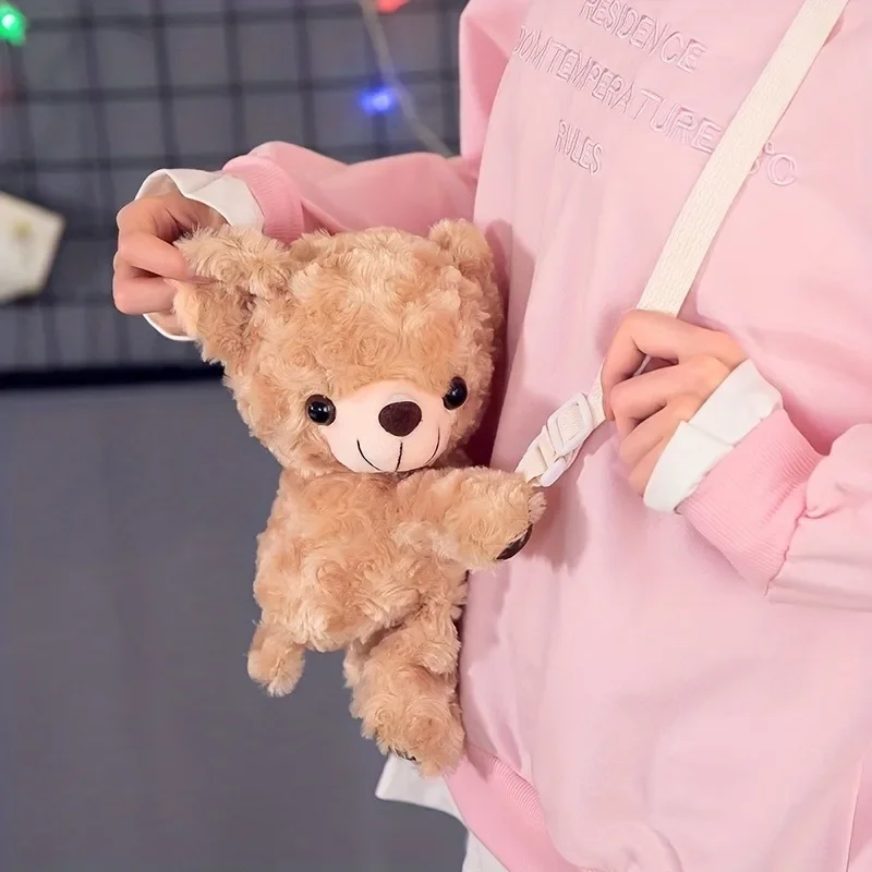 

Kawaii Cartoon Bear Design Bag, Stylish Plush Crossbody Bag, All-Match Storage Bag Bags for Women