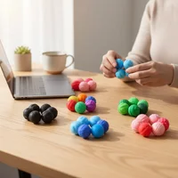 6pcs AHDH Silicone Magnetic Ball Stress Relief Toy Finger Stress Relief Educational Toy Novelty Magnetic Fidget Roller