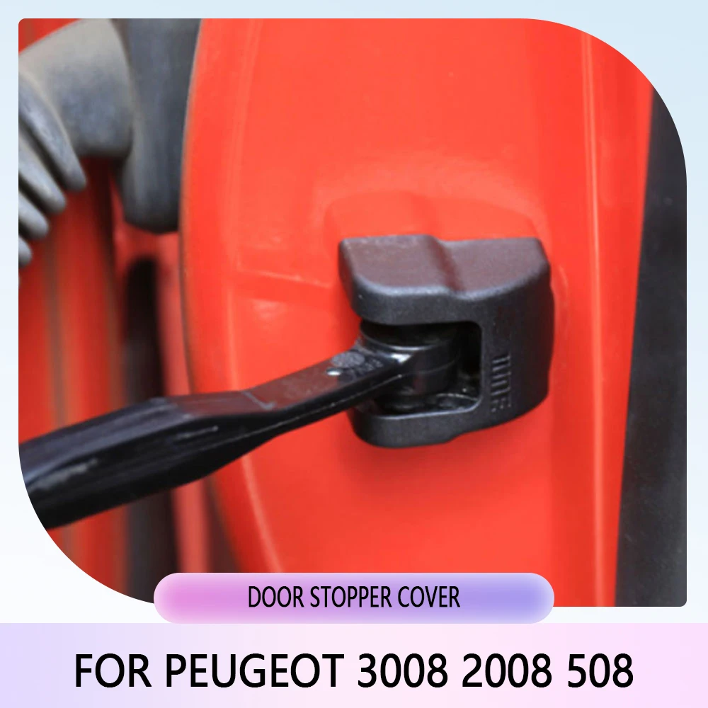 Doofoto 4x Car Door Limiting Stopper Cover For Peugeot 3008 2008 508 Protective Accessories Lock Case Styling view 5