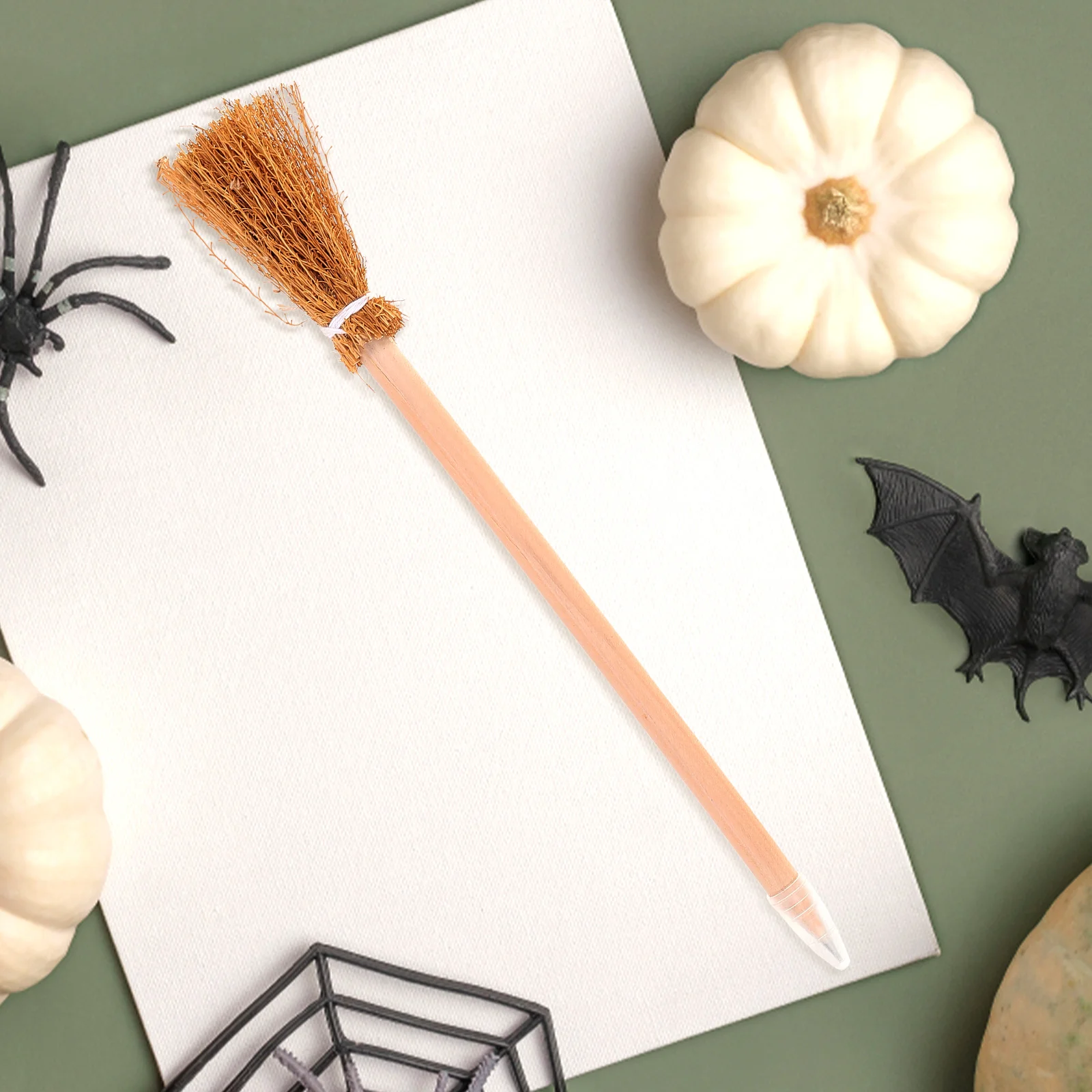 10 Pcs Halloween Witch Broom Pen Pencil (Broom Pencil) 10pcs Pencils Gifts Novelty for Writing Wooden Drawing Office Bulk