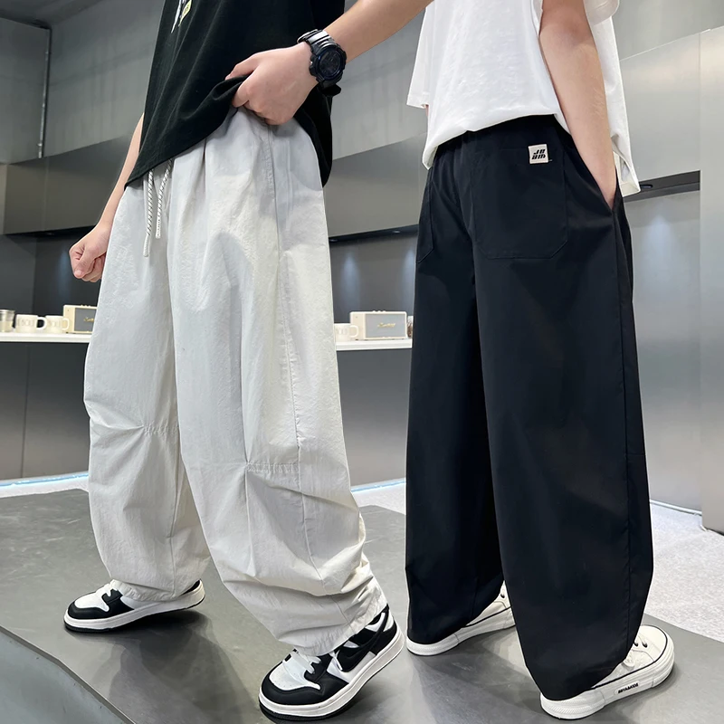 

Детские штаны, новинка 2025 года, стильные летние тонкие штаны для мальчиков с защитой от комаров, быстросохнущие штаны, детские спортивные штаны