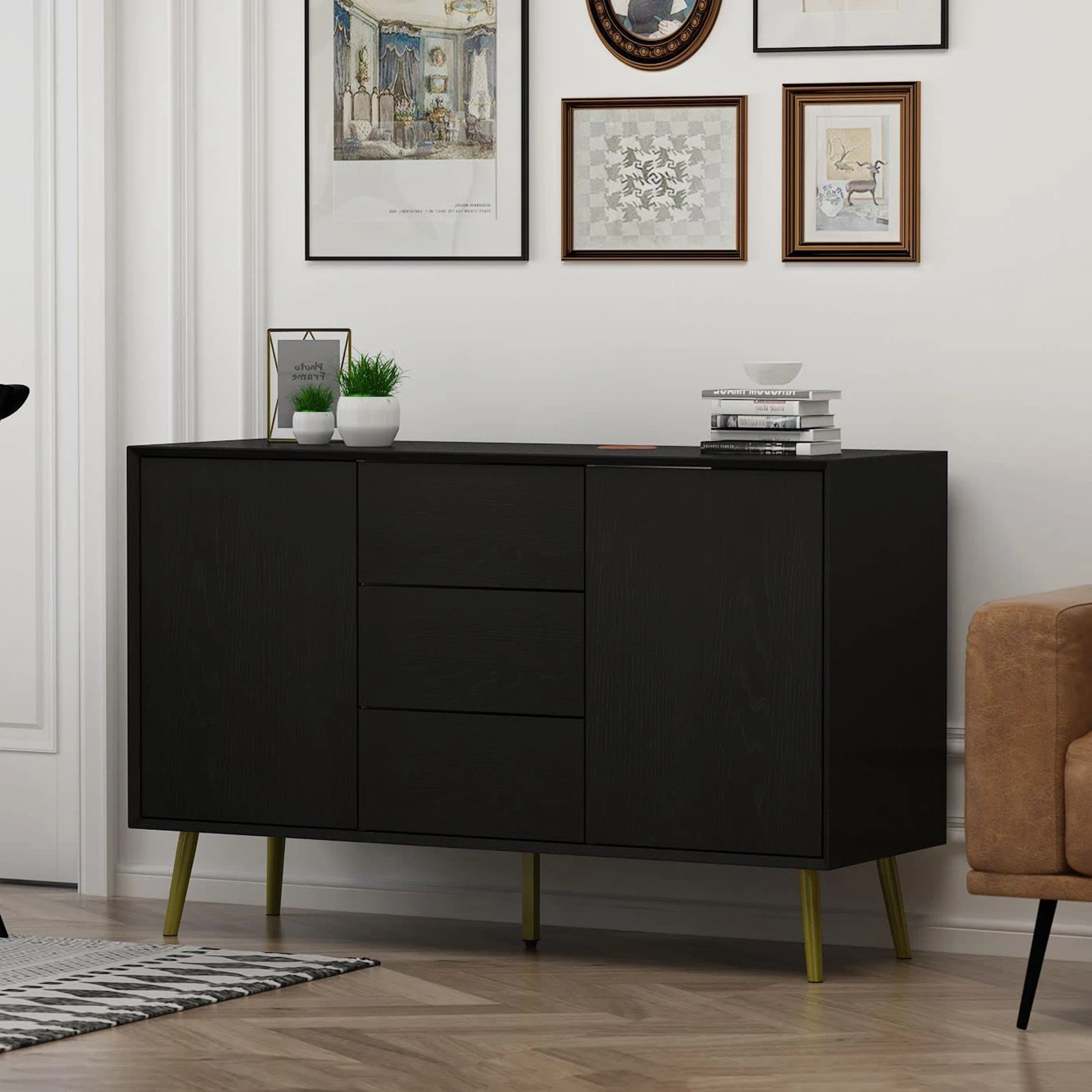 

Self Adhesive Solid Color Wallpaper 60cmx10m Black Wood Grain Peel Stick Waterproof Oil Proof Decorative Wall Stickers