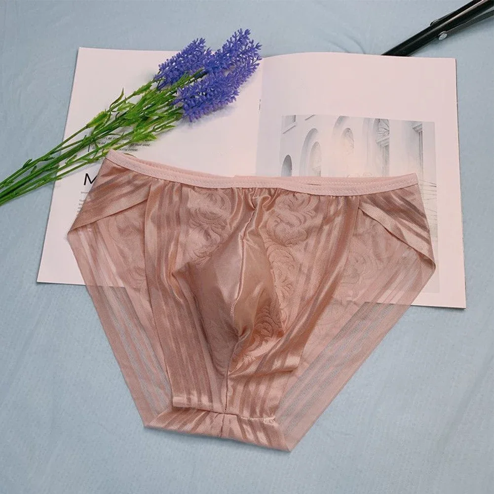 Men Seamless Underwear Sexy Underpants Sissy Lingerie See-Through Briefs Peni Convex Pouch Panties