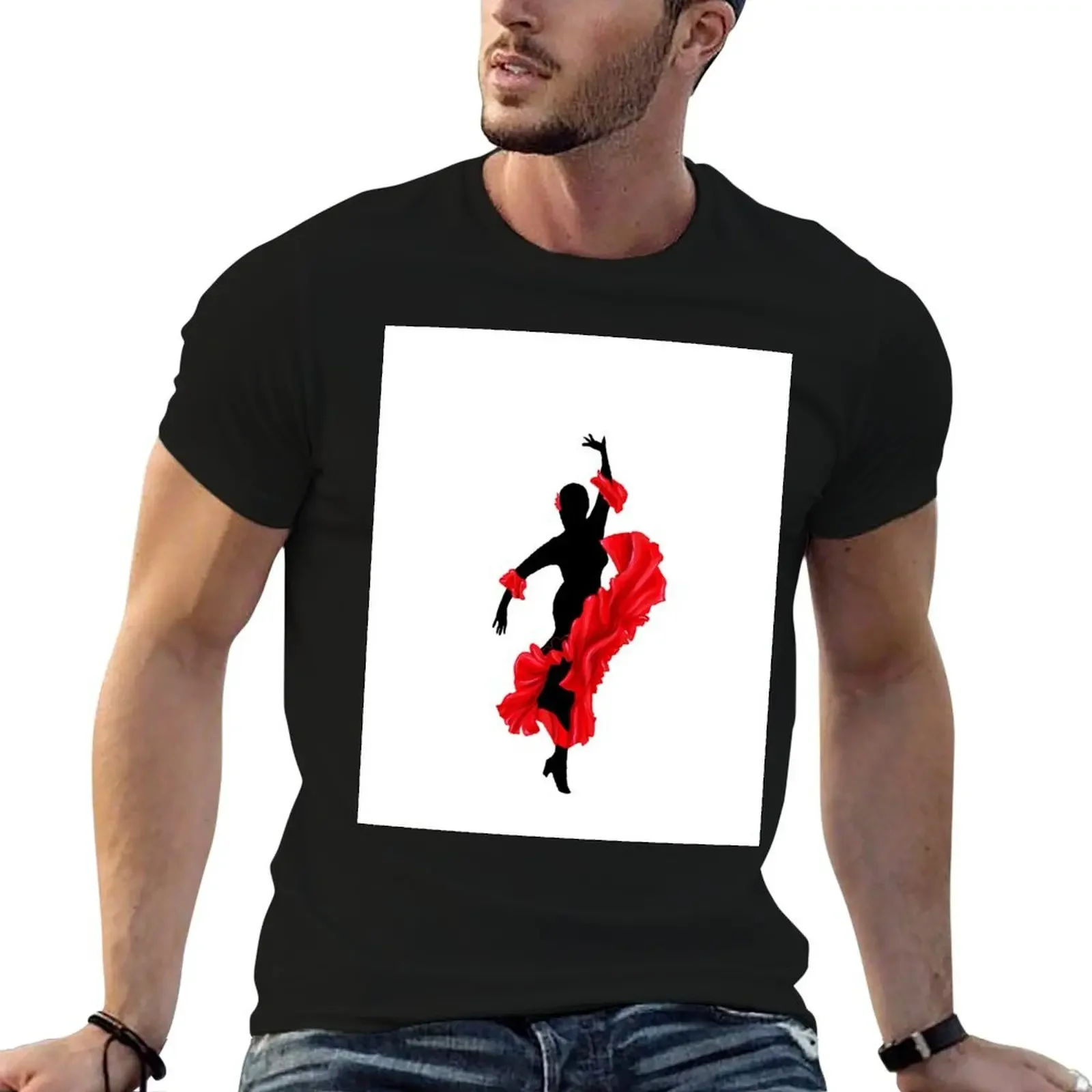 Flamenco dancer T-Shirt man clothes customizeds new edition mens t shirts