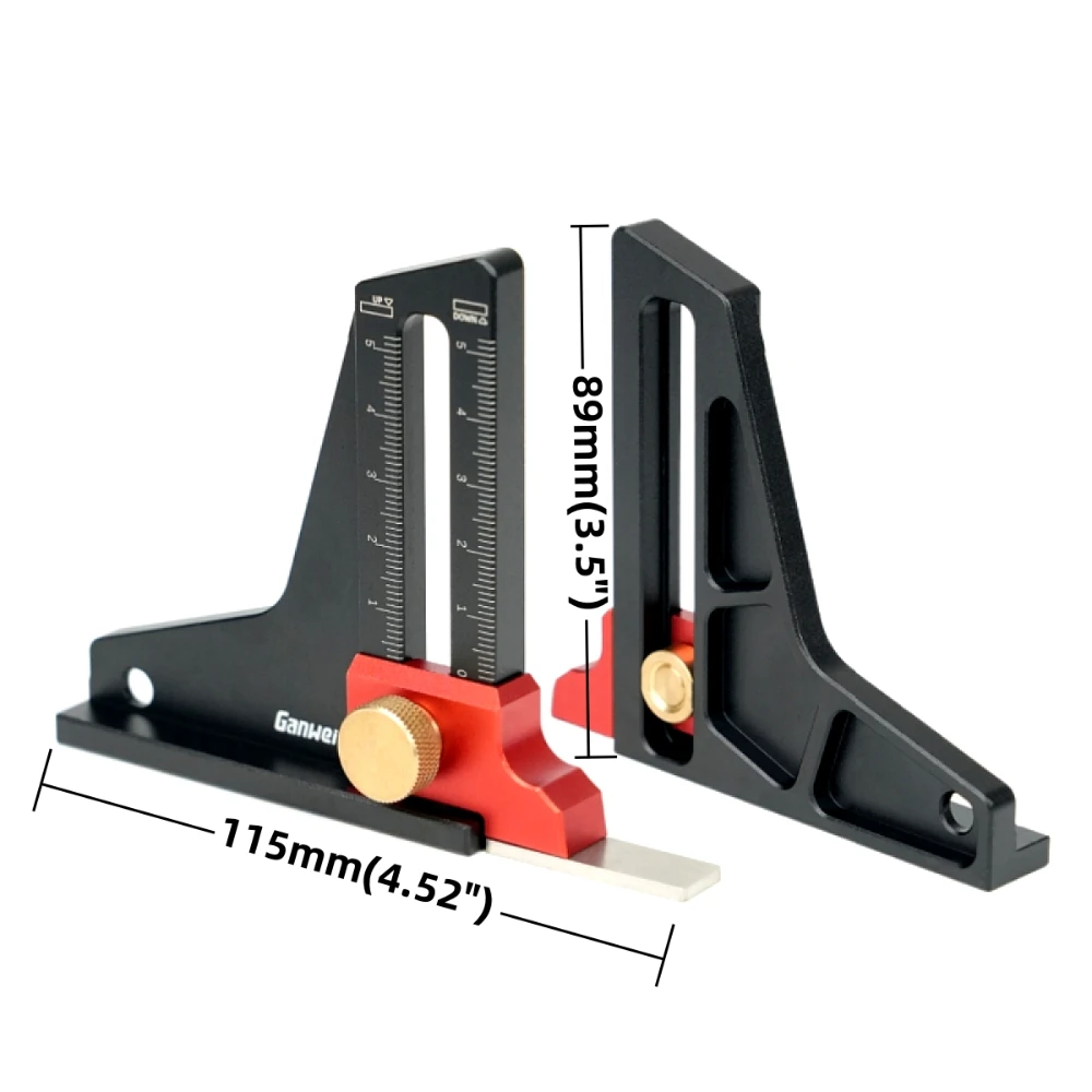 Aluminum Alloy Depth Gauge - Woodworking Height Gauge - Adjustable Measuring Tool for Workbench Saw Table and Router Tables