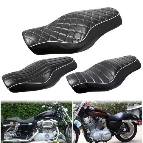 Motorcycle Black Driver Rear Passenger Two Up Seat for Harley Sportster XL 883 1200 48