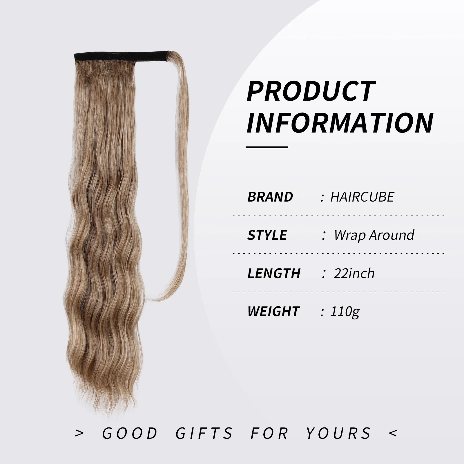 Synthetic Ponytail Wigs for Women Long Wavy Brown Ponytail Hair Extensions Wrap Around Fake Tail Hairpiece Daily Use Cosplay