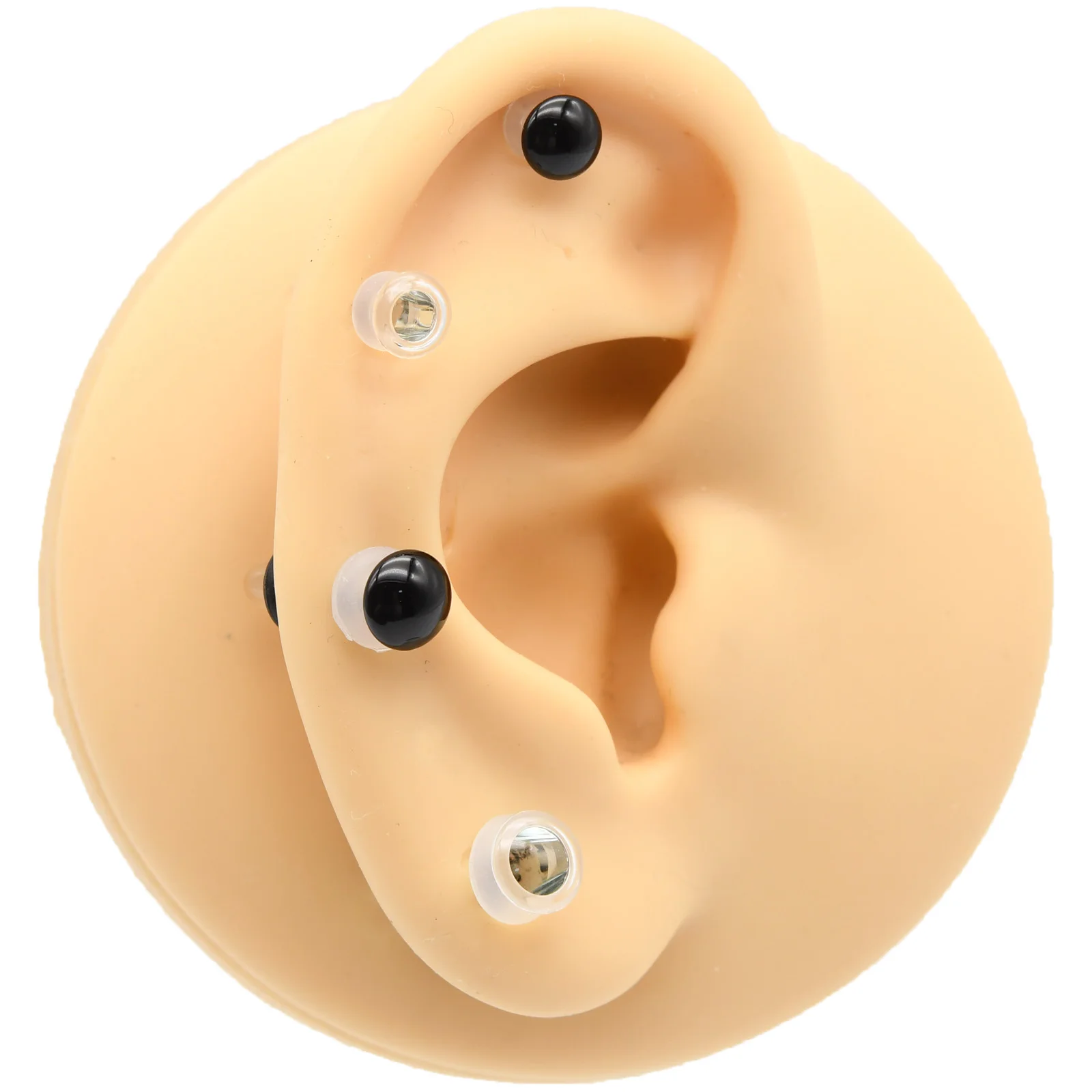 1 Pair 14G-16mm Clear and Black Glass Plugs for Dead Stretching Kit, Large Glass Gauges Glass Ear Plugs And Tunnels Ear Expander