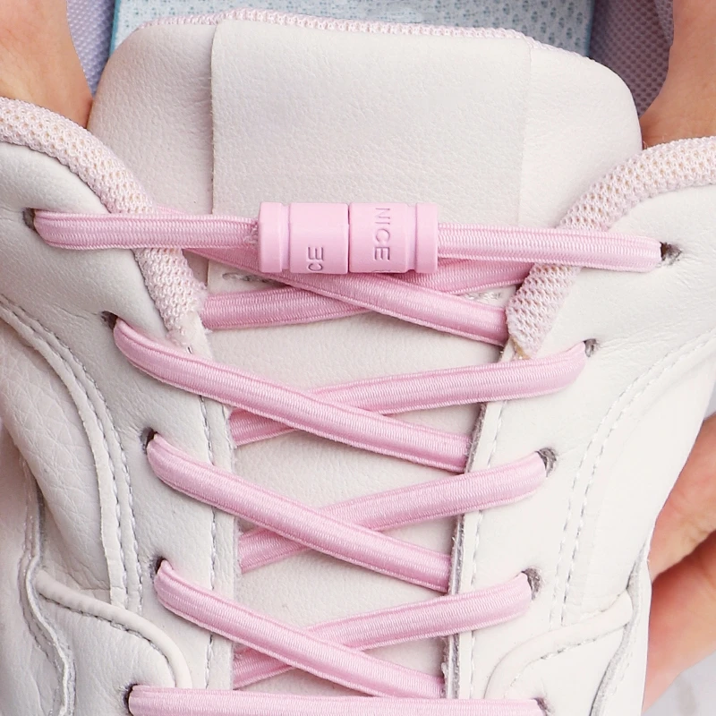 

1Pair Round Elastic Laces without ties Metal Buckle Shoelace Sneakers canvas shoes no tie shoelaces Kids Adult Shoe Accessories